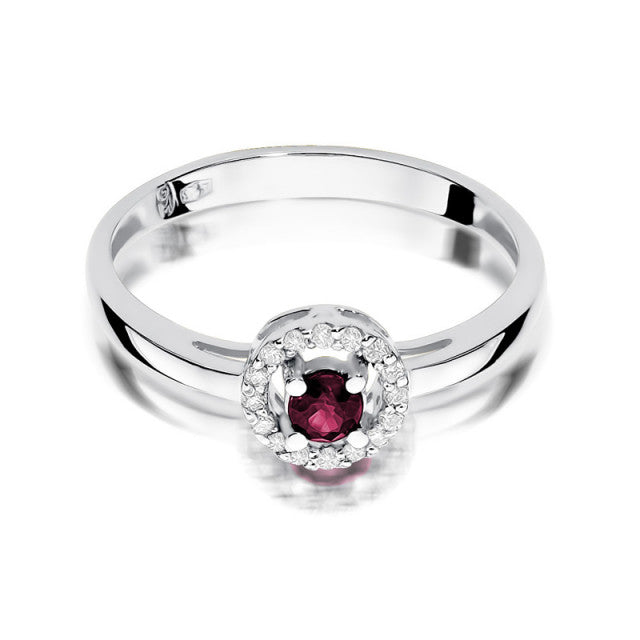 Inel Aur 14K cu Rubin 0.15 ct si Diamante Naturale 0.08 ct, imaginea 6 din 11