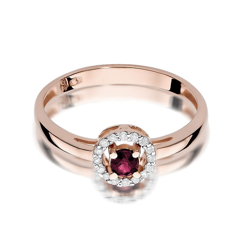 Inel Aur 14K cu Rubin 0.15 ct si Diamante Naturale 0.08 ct, imaginea 9 din 11