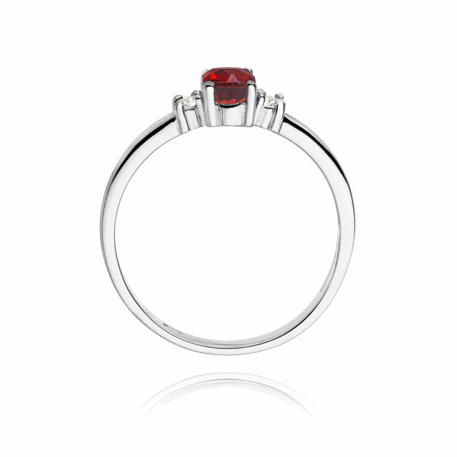 Inel Aur 14K cu Rubin 0.60 ct si Diamante Naturale 0.08 ct, imaginea 7 din 10