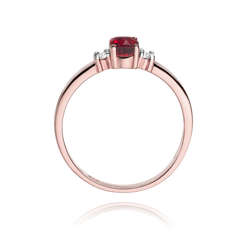 Inel Aur 14K cu Rubin 0.60 ct si Diamante Naturale 0.08 ct, imaginea 10 din 10