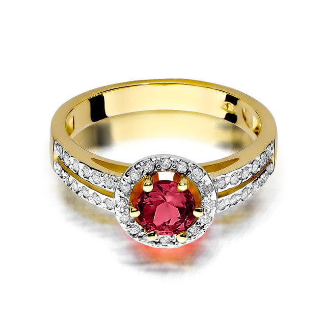 Inel Aur 14K cu Rubin 0.60 ct si Diamante Naturale 0.20 ct, imaginea 2 din 11