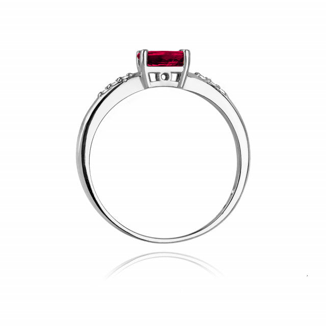 Inel Aur 14K cu Rubin 0.60 ct si Diamante Naturale 0.03 ct, imaginea 7 din 10