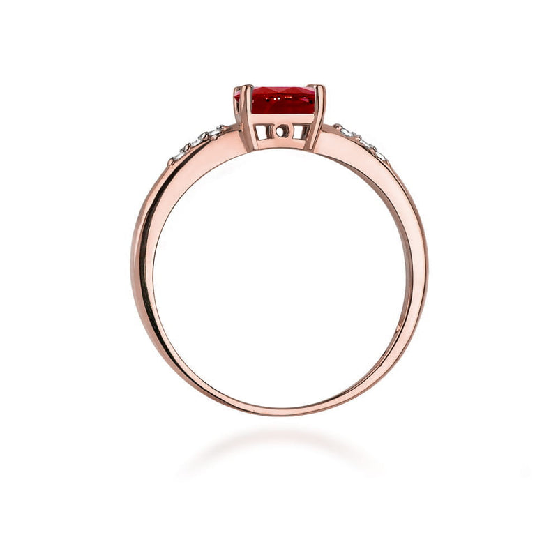 Inel Aur 14K cu Rubin 0.60 ct si Diamante Naturale 0.03 ct, imaginea 10 din 10