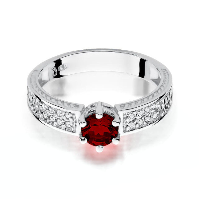 Inel Aur 14K cu Rubin 0.60 ct si Diamante Naturale 0.08 ct, imaginea 6 din 10