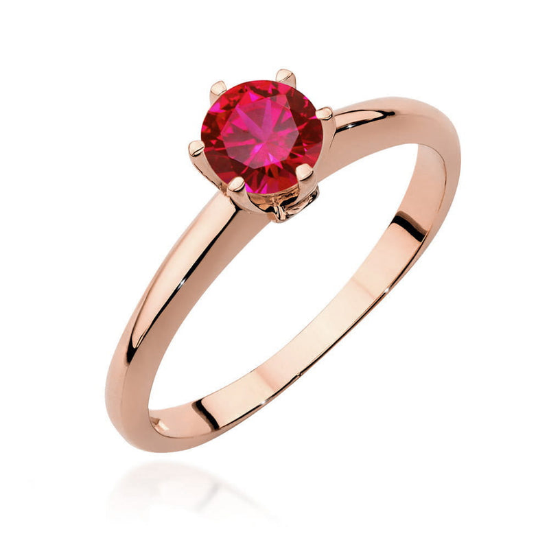 Inel Aur 14K cu Rubin 0.60 ct si Diamante Naturale 0.04 ct, imaginea 8 din 10