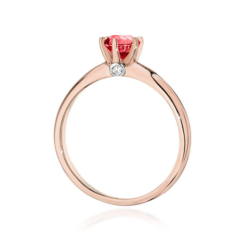 Inel Aur 14K cu Rubin 0.60 ct si Diamante Naturale 0.04 ct, imaginea 10 din 10
