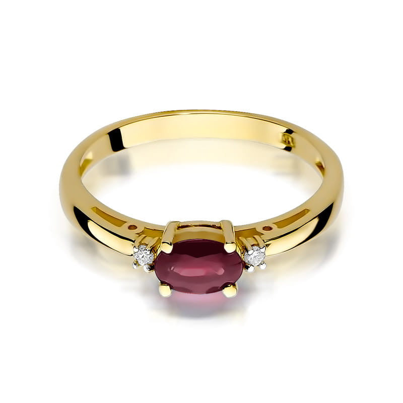 Inel Aur 14K cu Rubin 0.60 ct si Diamante Naturale 0.03 ct, imaginea 2 din 11