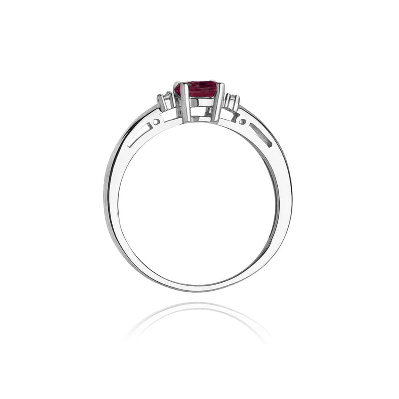 Inel Aur 14K cu Rubin 0.60 ct si Diamante Naturale 0.03 ct, imaginea 7 din 11
