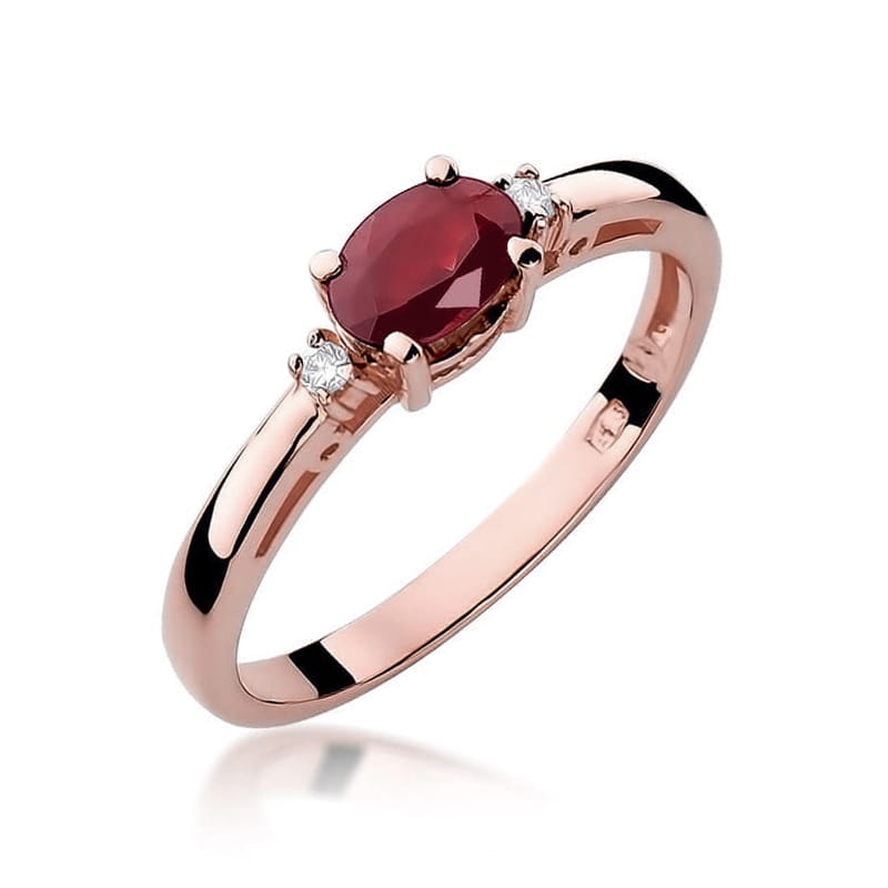 Inel Aur 14K cu Rubin 0.60 ct si Diamante Naturale 0.03 ct, imaginea 8 din 11
