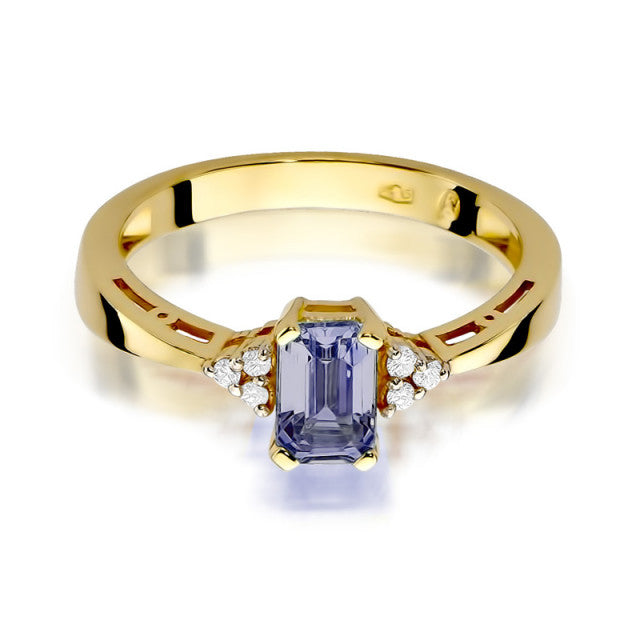 Inel Aur 14K cu Ametist 0.50 ct si Diamante Naturale 0.03 ct, imaginea 2 din 11
