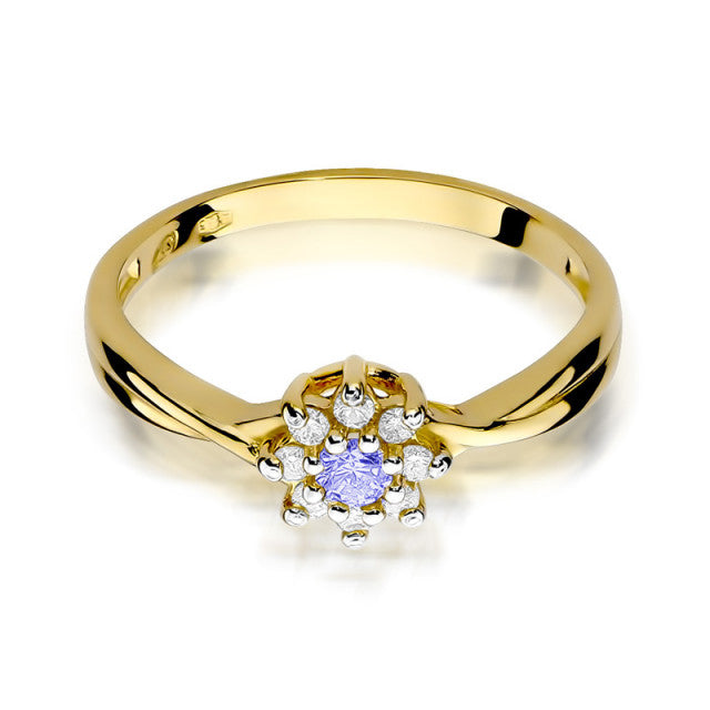 Inel Aur 14K cu Ametist 0.10 ct si Diamante Naturale 0.12 ct, imaginea 2 din 10