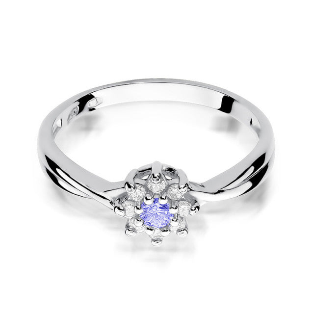 Inel Aur 14K cu Ametist 0.10 ct si Diamante Naturale 0.12 ct, imaginea 5 din 10