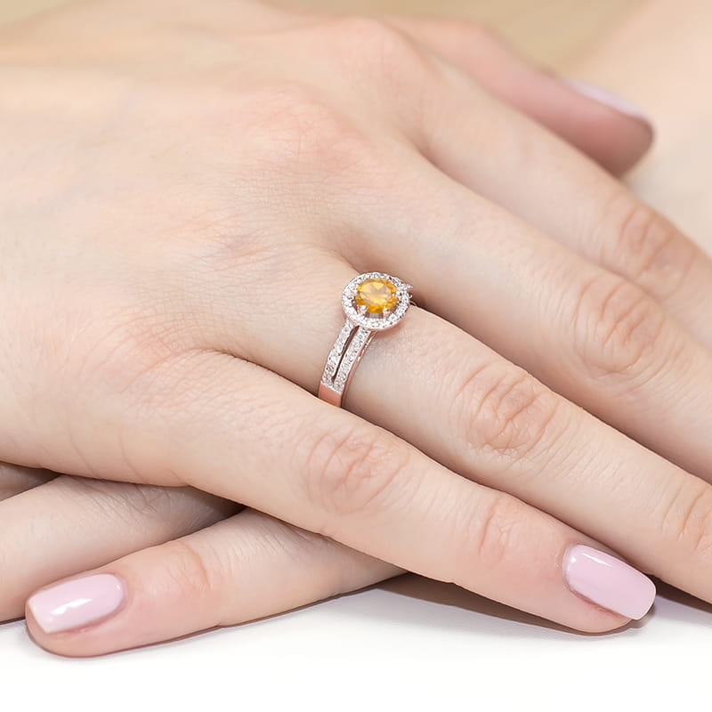 Inel Aur 14K cu Citrin 0.50 ct si Diamante Naturale 0.20 ct, imaginea 11 din 11