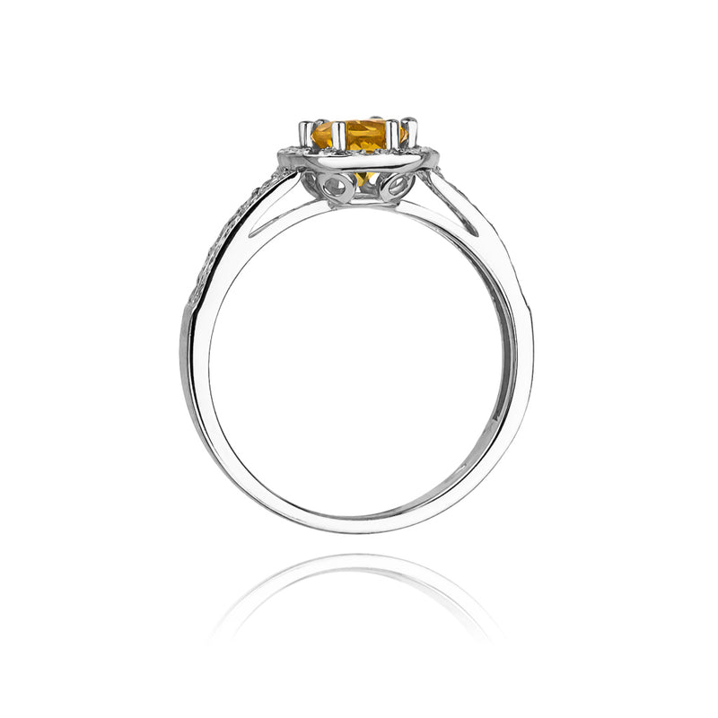 Inel Aur 14K cu Citrin 0.50 ct si Diamante Naturale 0.20 ct, imaginea 6 din 11