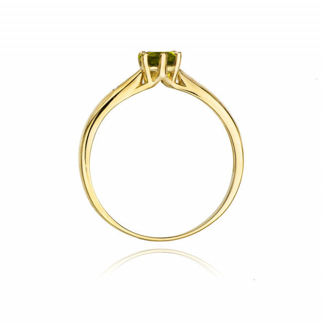 Inel Aur 14K cu Citrin 0.50 ct si Diamante Naturale 0.01 ct, imaginea 3 din 11