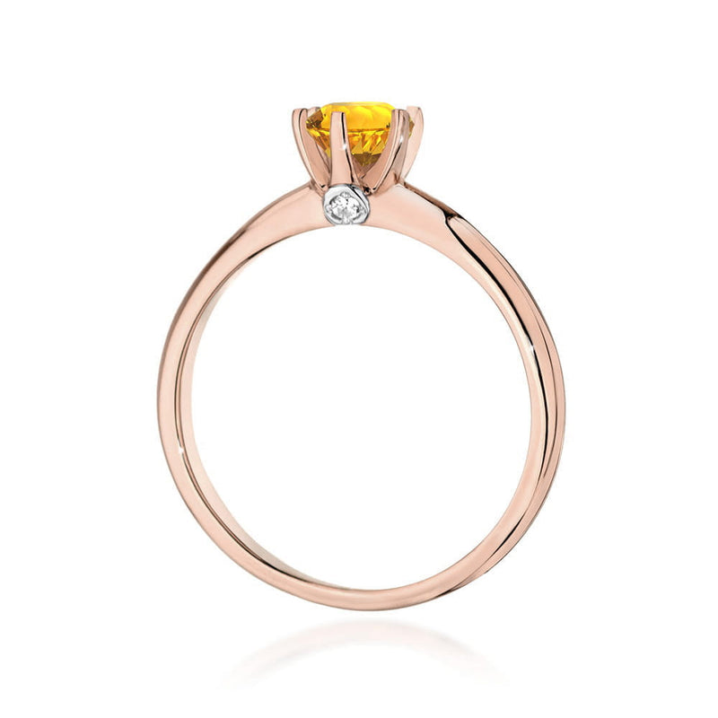 Inel Aur 14K cu Citrin 0.50 ct si Diamante Naturale 0.04 ct, imaginea 10 din 11