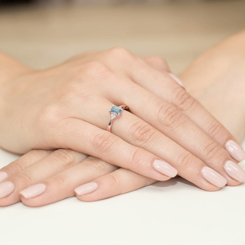 Inel Aur 14K cu Topaz Swiss 0.65 ct si Diamante Naturale 0.03 ct, imaginea 11 din 11