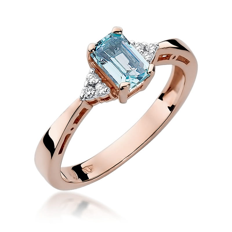 Inel Aur 14K cu Topaz Swiss 0.65 ct si Diamante Naturale 0.03 ct, imaginea 8 din 11