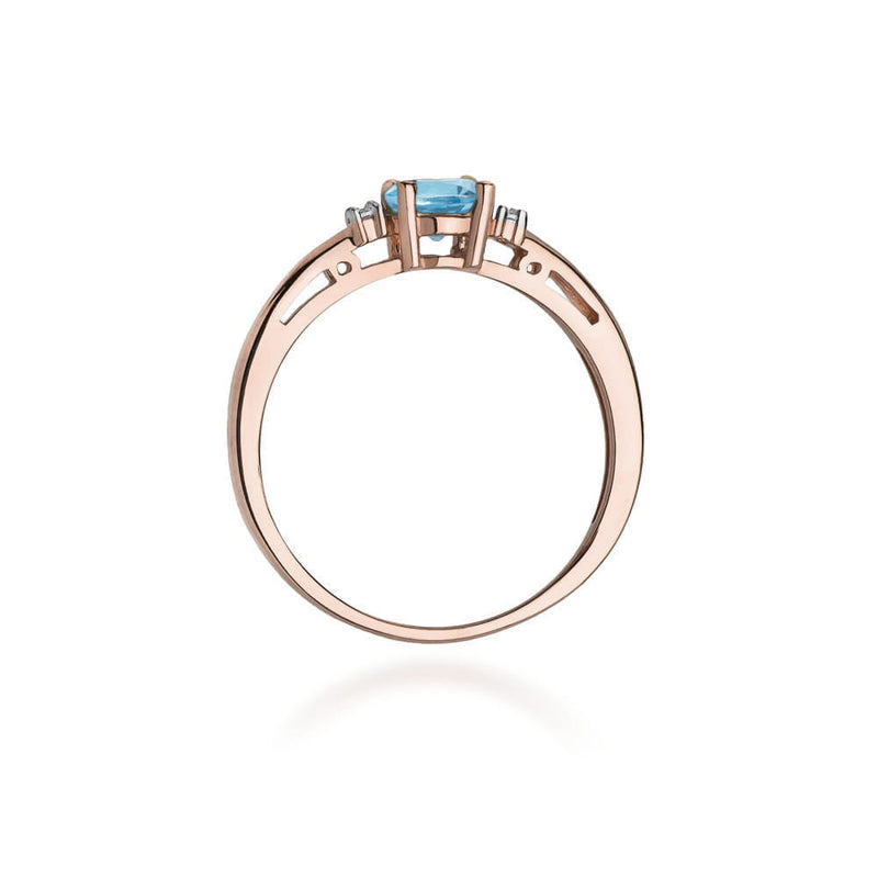 Inel Aur 14K cu Topaz Swiss 0.50 ct si Diamante Naturale 0.03 ct, imaginea 11 din 12