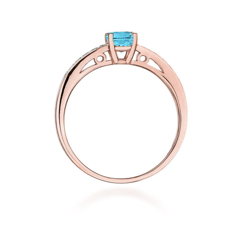 Inel Aur 14K cu Topaz Swiss 0.50 ct si Diamante Naturale 0.05 ct, imaginea 10 din 11