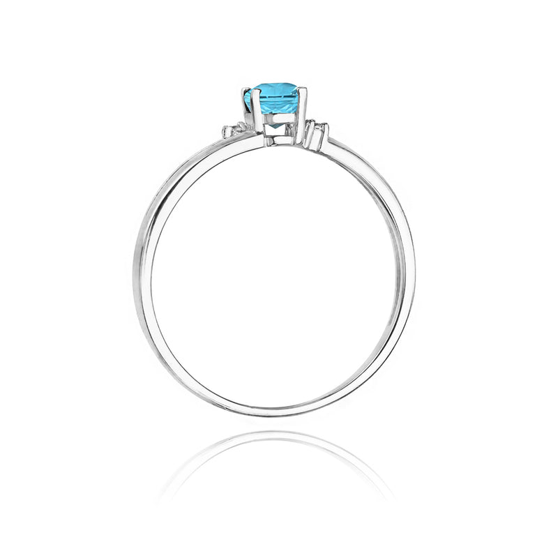 Inel Aur 14K cu Topaz Swiss 0.50 ct si Diamante Naturale 0.03 ct, imaginea 6 din 10