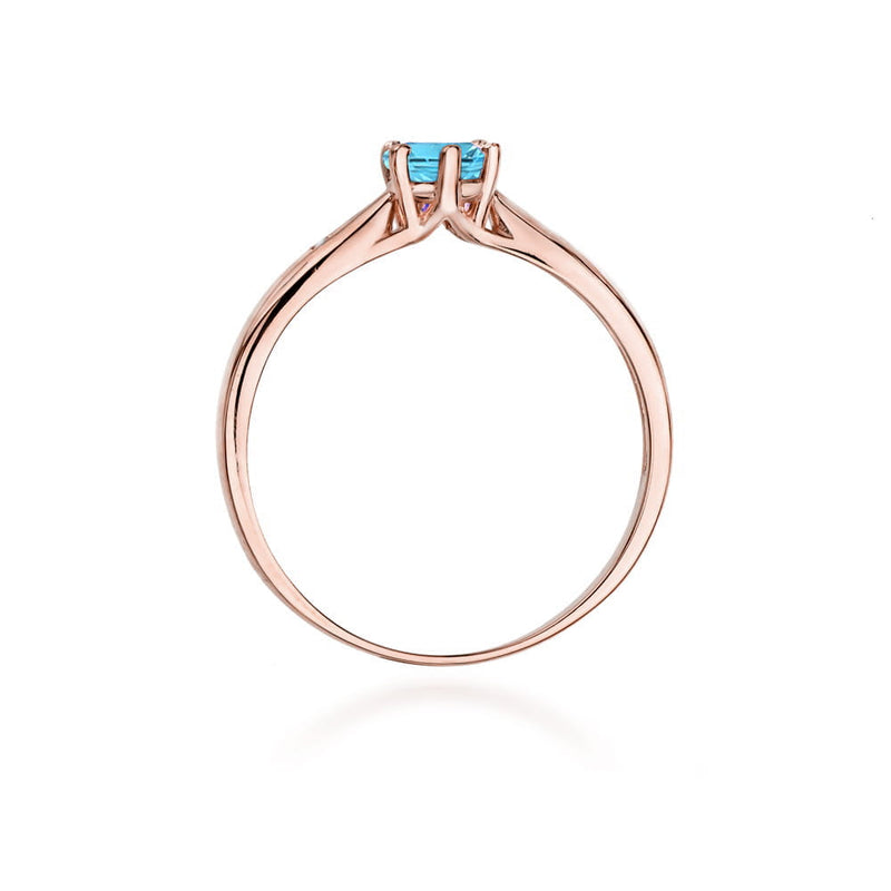 Inel Aur 14K cu Topaz Swiss 0.50 ct si Diamante Naturale 0.01 ct, imaginea 9 din 10