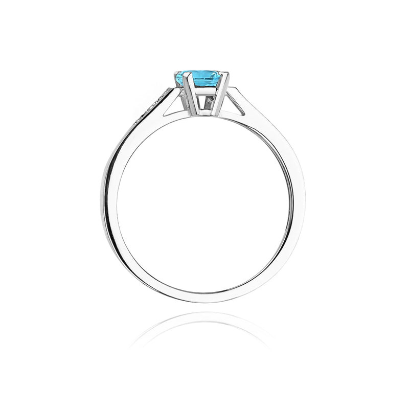 Inel Aur 14K cu Topaz Swiss 0.65 ct si Diamante Naturale 0.04 ct, imaginea 7 din 11