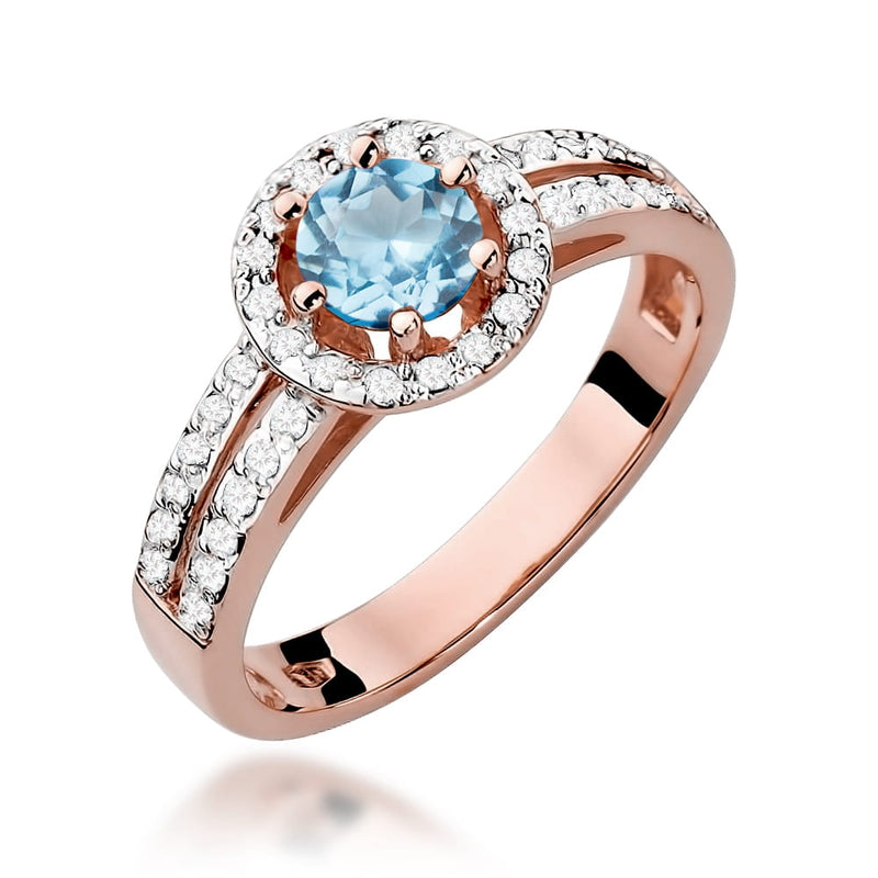 Inel Aur 14K cu Topaz Swiss 0.50 ct si Diamante Naturale 0.20 ct, imaginea 8 din 11