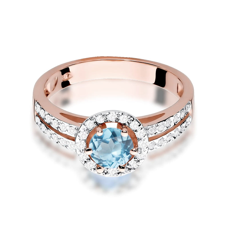 Inel Aur 14K cu Topaz Swiss 0.50 ct si Diamante Naturale 0.20 ct, imaginea 9 din 11