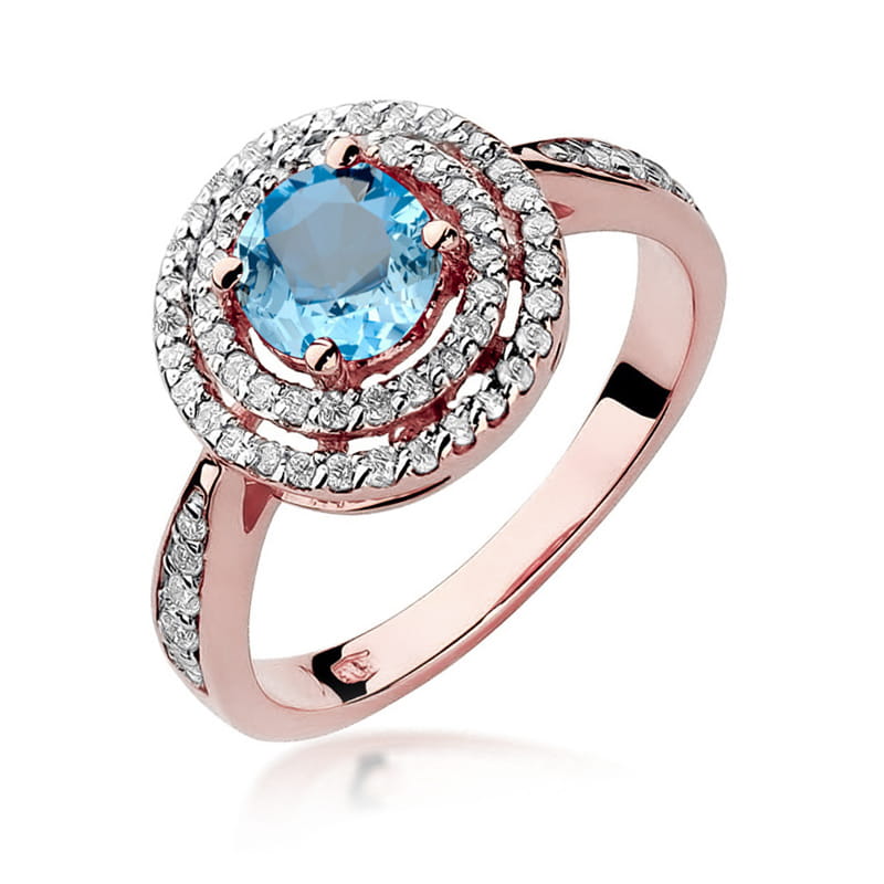 Inel Aur 14K cu Topaz Swiss 0.80 ct si Diamante Naturale 0.37 ct, imaginea 8 din 10