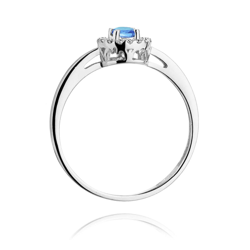 Inel Aur 14K cu Topaz Swiss 0.15 ct si Diamante Naturale 0.08 ct, imaginea 11 din 11