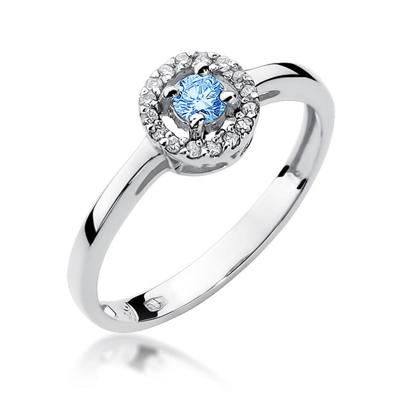 Inel Aur 14K cu Topaz Swiss 0.15 ct si Diamante Naturale 0.08 ct, imaginea 9 din 11