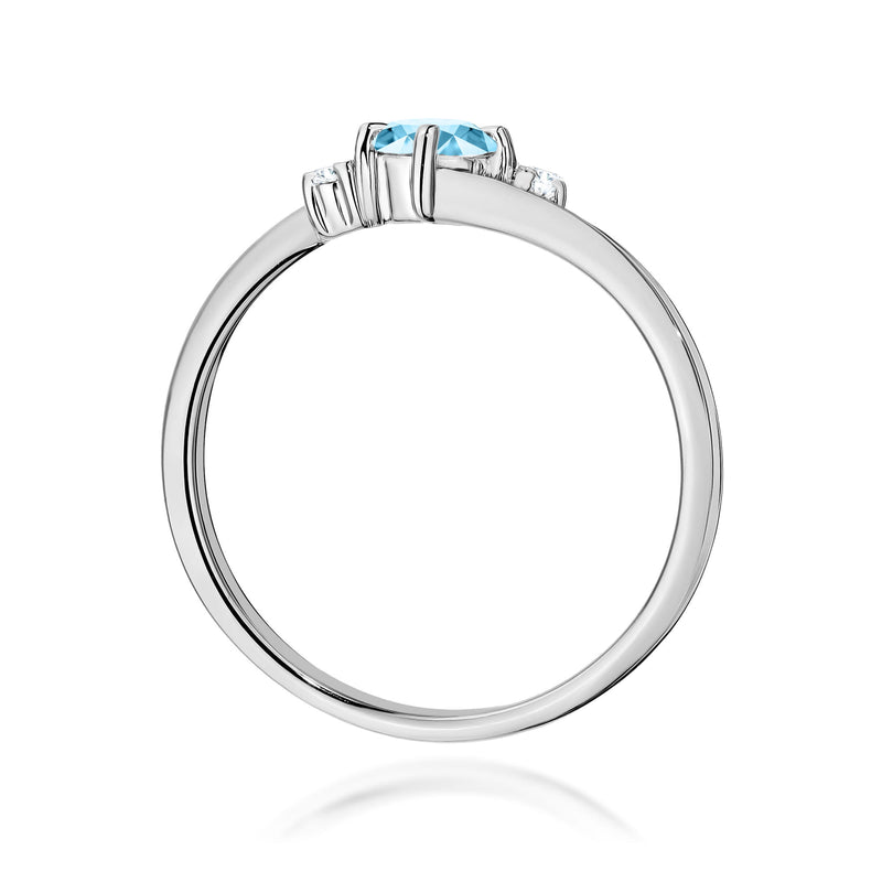 Inel Aur 14K cu Topaz Swiss 0.25 ct si Diamante Naturale 0.03 ct, imaginea 11 din 12
