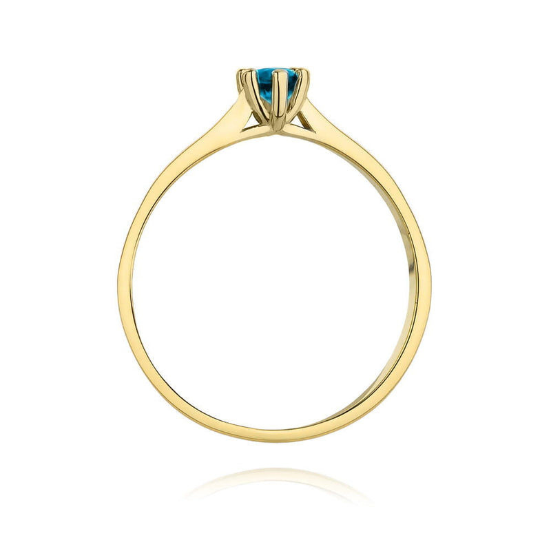 Inel Aur 14K cu Topaz Swiss 0.15 ct, imaginea 3 din 11