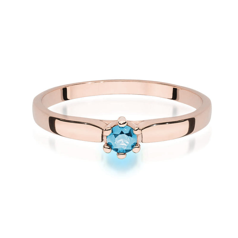 Inel Aur 14K cu Topaz Swiss 0.15 ct, imaginea 6 din 11
