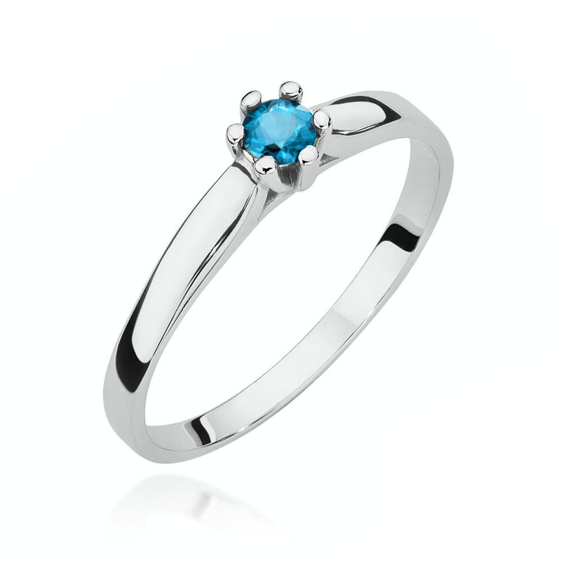Inel Aur 14K cu Topaz Swiss 0.15 ct, imaginea 9 din 11