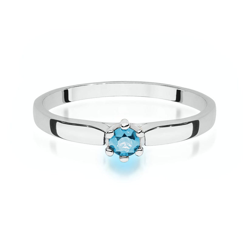 Inel Aur 14K cu Topaz Swiss 0.15 ct, imaginea 10 din 11