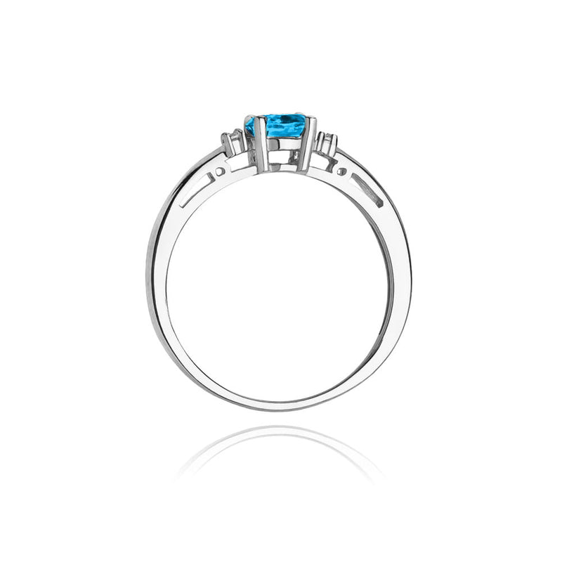 Inel Aur 14K cu Topaz Swiss 0.50 ct si Diamante Naturale 0.03 ct, imaginea 7 din 11
