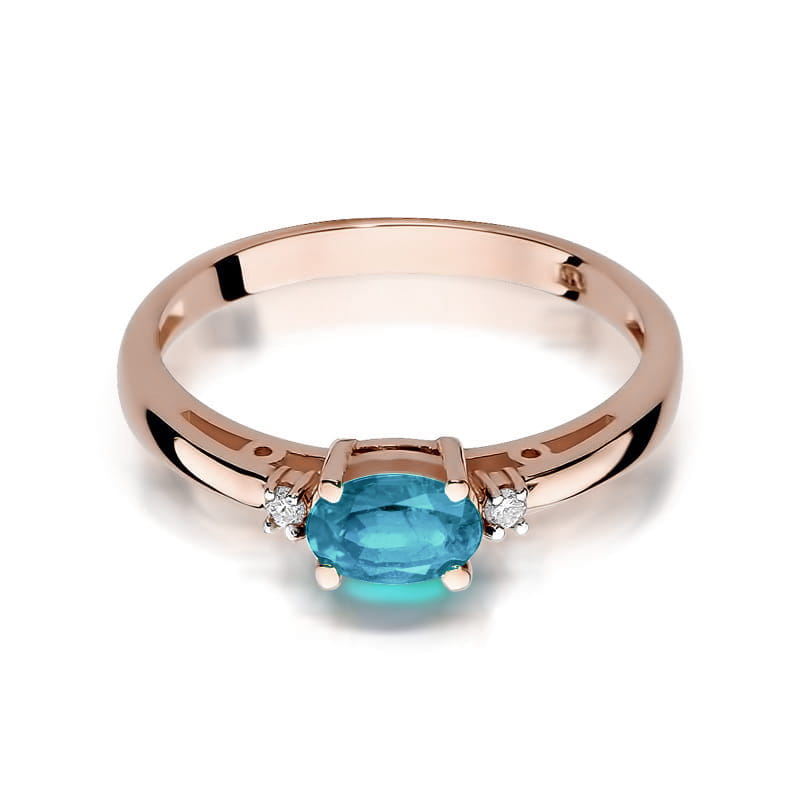 Inel Aur 14K cu Topaz Swiss 0.50 ct si Diamante Naturale 0.03 ct, imaginea 9 din 11