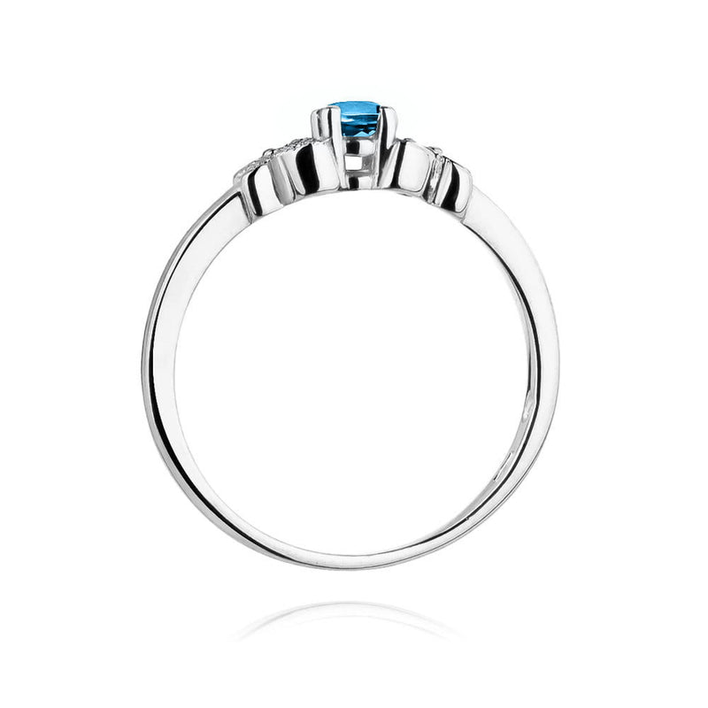 Inel Aur 14K cu Topaz Swiss 0.15 ct si Diamante Naturale 0.02 ct, imaginea 7 din 11