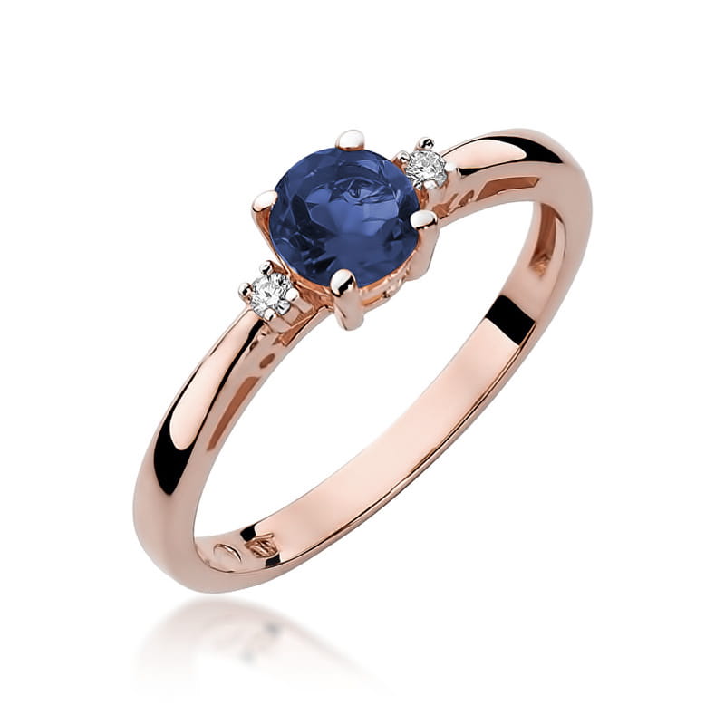 Inel Aur 14K cu Safir 0.50 ct si Diamante Naturale 0.03 ct, imaginea 8 din 11