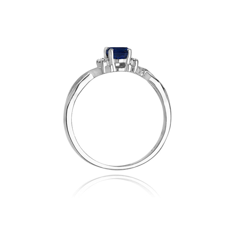 Inel Aur 14K cu Safir 0.70 ct si Diamante Naturale 0.05 ct, imaginea 7 din 10