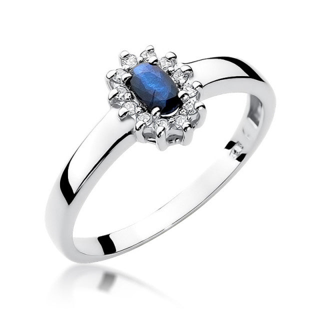 Inel Aur 14K cu Safir 0.30 ct si Diamante Naturale 0.10 ct, imaginea 5 din 11