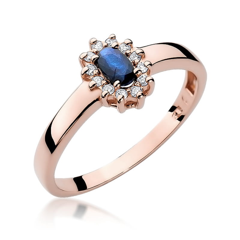 Inel Aur 14K cu Safir 0.30 ct si Diamante Naturale 0.10 ct, imaginea 8 din 11