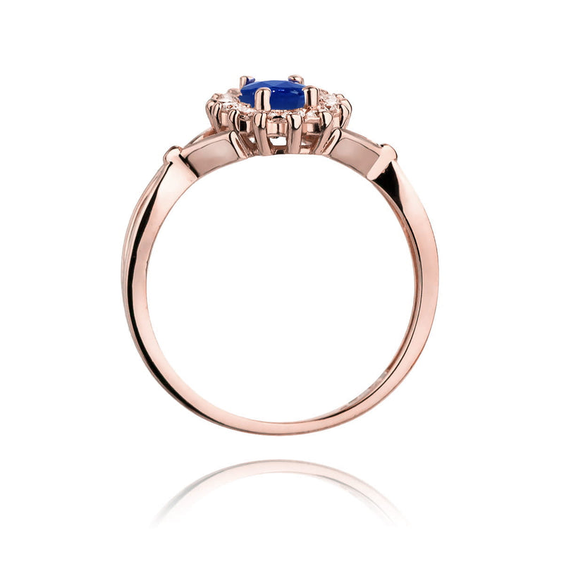 Inel Aur 14K cu Safir 0.90 ct si Diamante Naturale 0.28 ct, imaginea 10 din 10