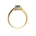 Inel Aur 14K cu Safir 0.70 ct si Diamante Naturale 0.07 ct, imaginea 3 din 11
