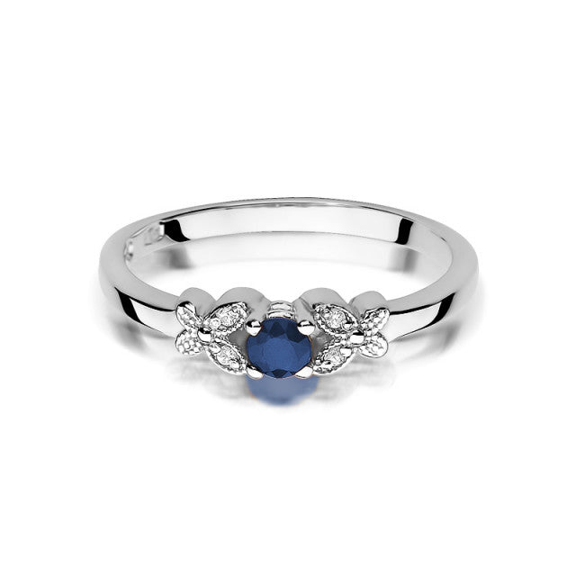 Inel Aur 14K cu Safir 0.15 ct si Diamante Naturale 0.02 ct, imaginea 6 din 10