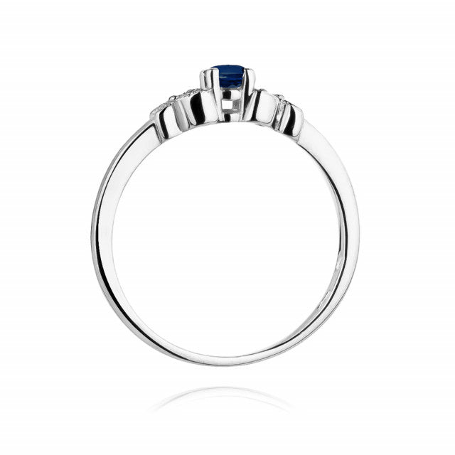 Inel Aur 14K cu Safir 0.15 ct si Diamante Naturale 0.02 ct, imaginea 7 din 10