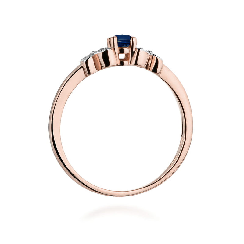 Inel Aur 14K cu Safir 0.15 ct si Diamante Naturale 0.02 ct, imaginea 10 din 10