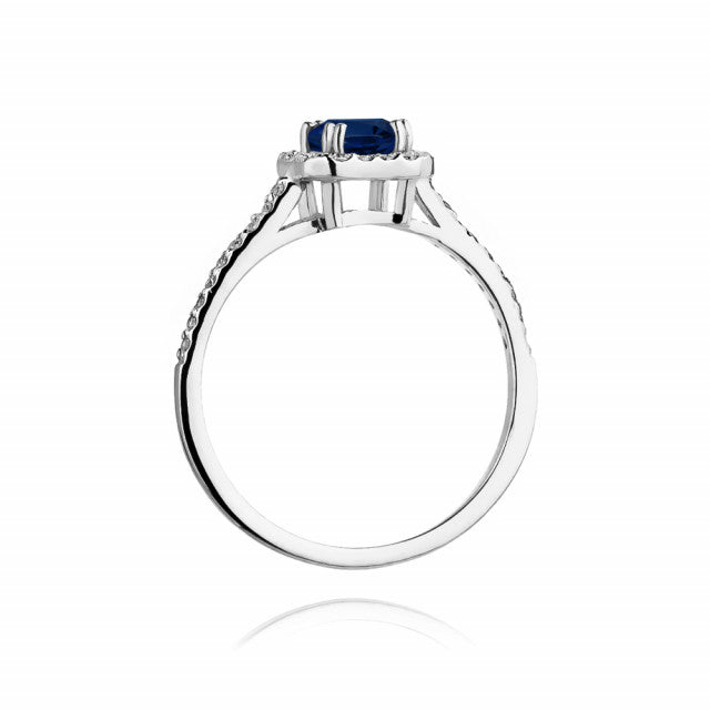 Inel Aur 14K cu Safir 0.60 ct si Diamante Naturale 0.22 ct, imaginea 7 din 10